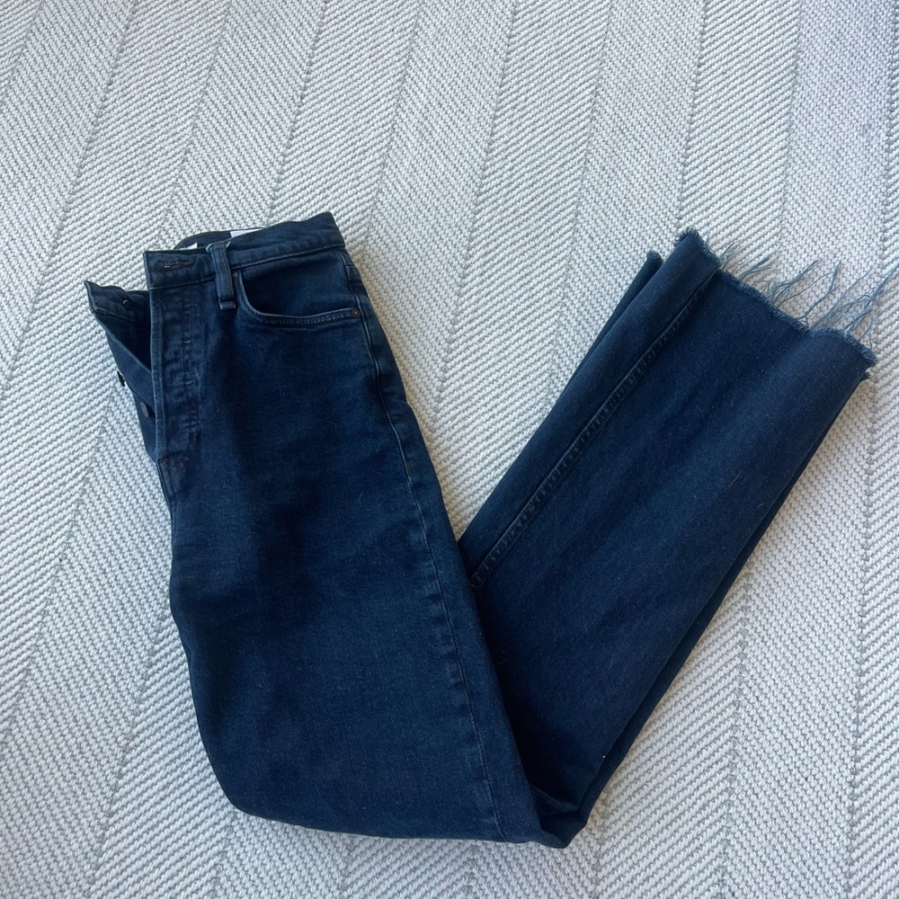 Dark Blue Hudson Frayed Hem Jeans